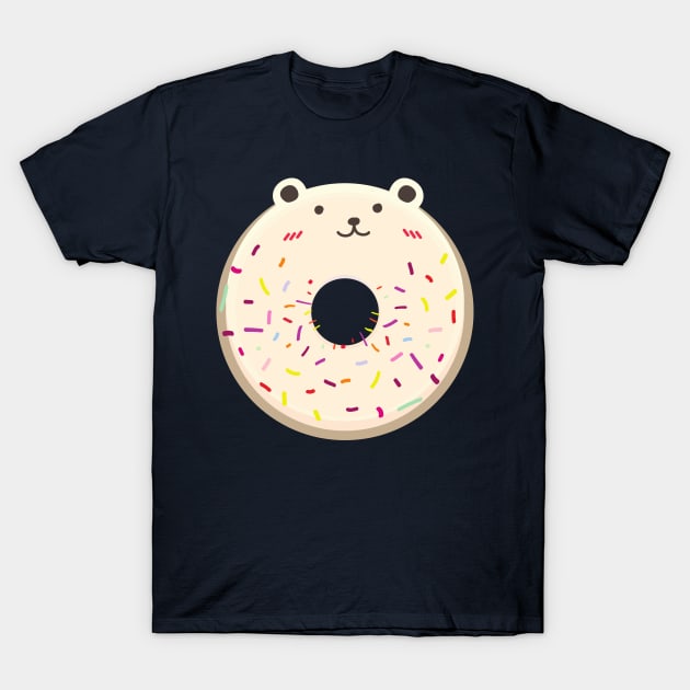 White bear cute donut with sprinkles T-Shirt by InkyArt